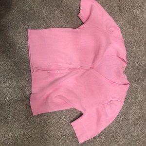 short sleeve pink button top